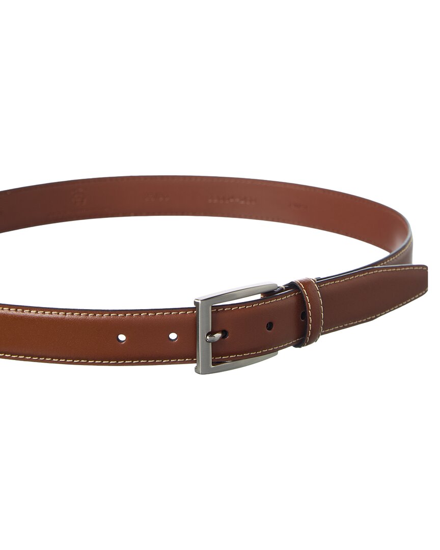 Brooks Brothers Feather Edge Textured Leather Belt