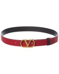 Valentino Valentino Vlogo Signature Reversible Leather Belt