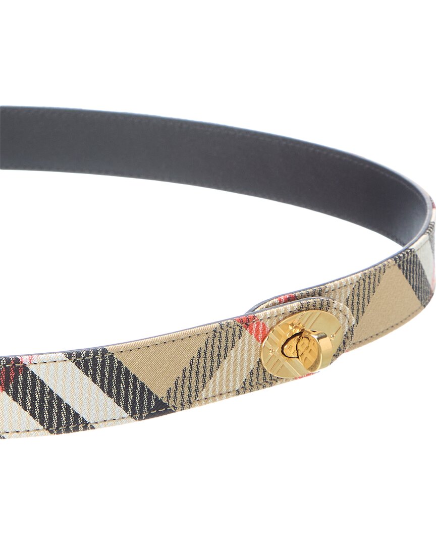 Burberry Burberry Cotswoods Check Canvas & Leather Belt