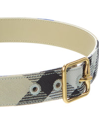 Burberry Check Canvas & Leather Belt