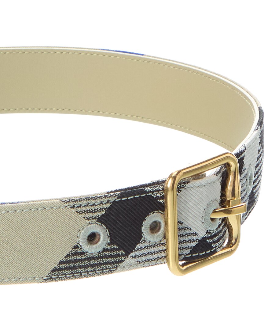 Burberry Check Canvas & Leather Belt