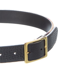 Burberry Check Canvas & Leather Belt
