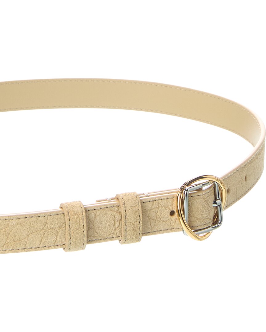 Jacquemus Salon Thin Croc-Embossed Suede Belt