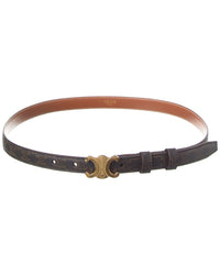 Celine Triomphe Canvas & Leather Belt