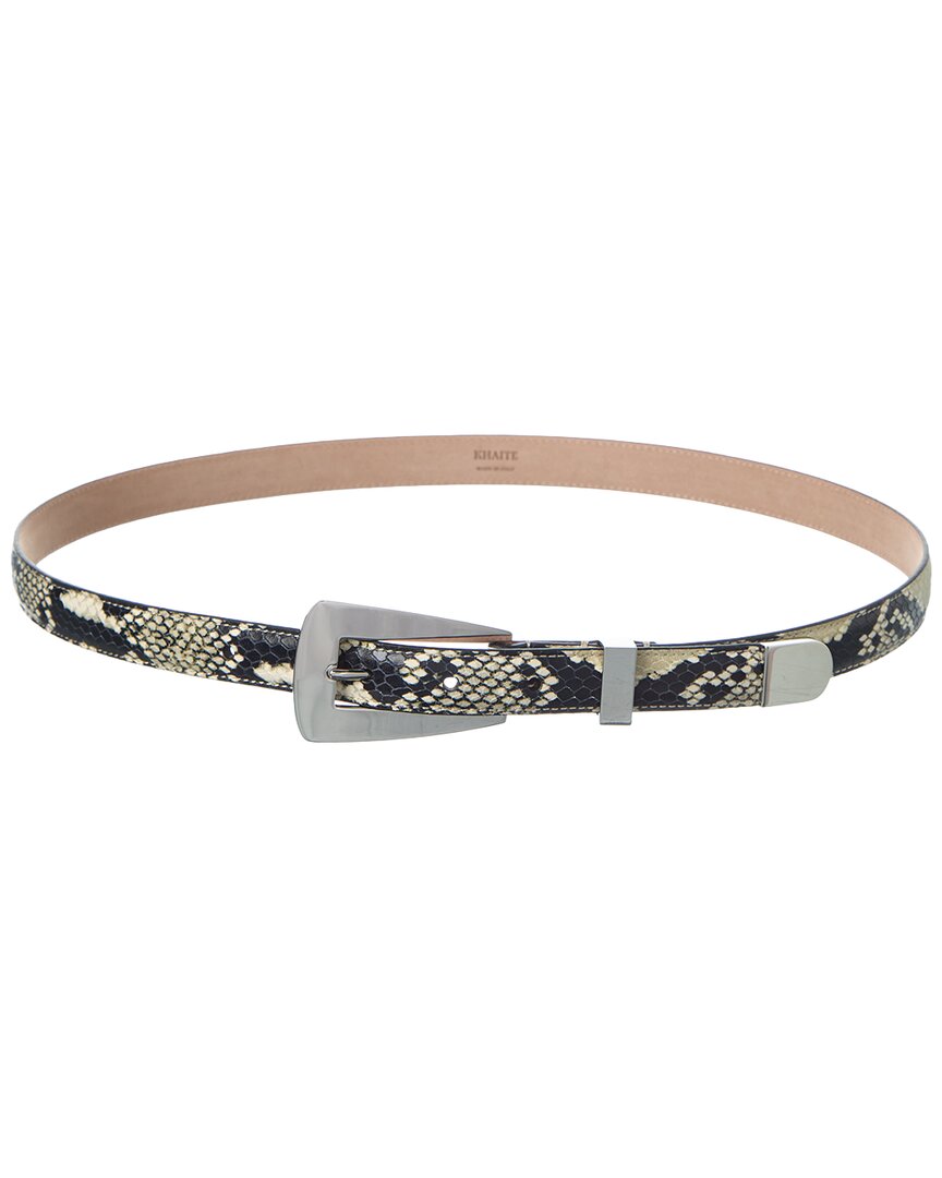 Khaite Lucca Snake-Embossed Leather Belt