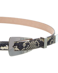 Khaite Lucca Snake-Embossed Leather Belt