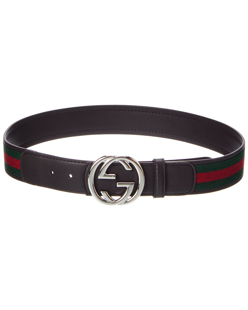 Gucci Interlocking G Web & Leather Belt