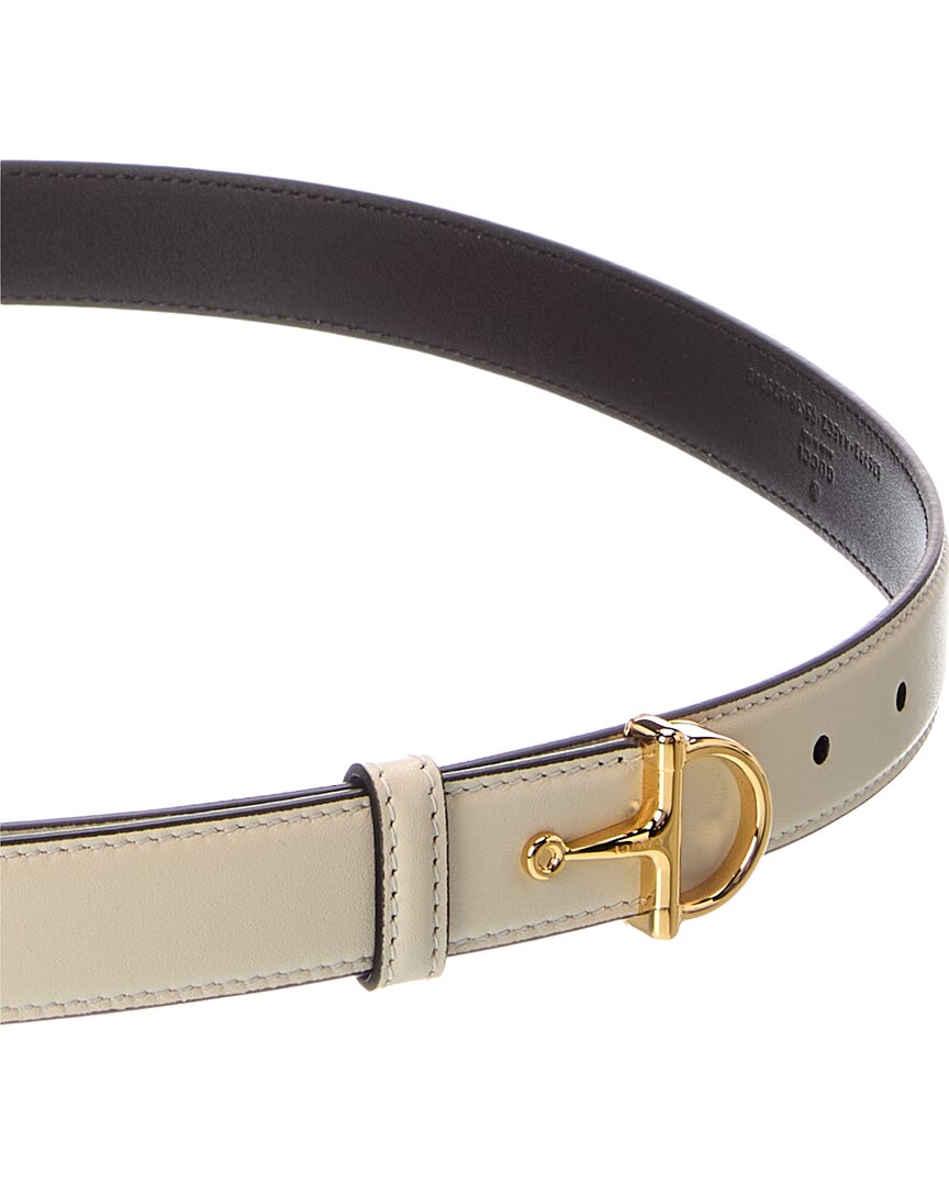 Gucci Half Horsebit Thin Leather Buckle Belt