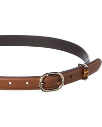 Gucci Oval Leather Buckle Belt