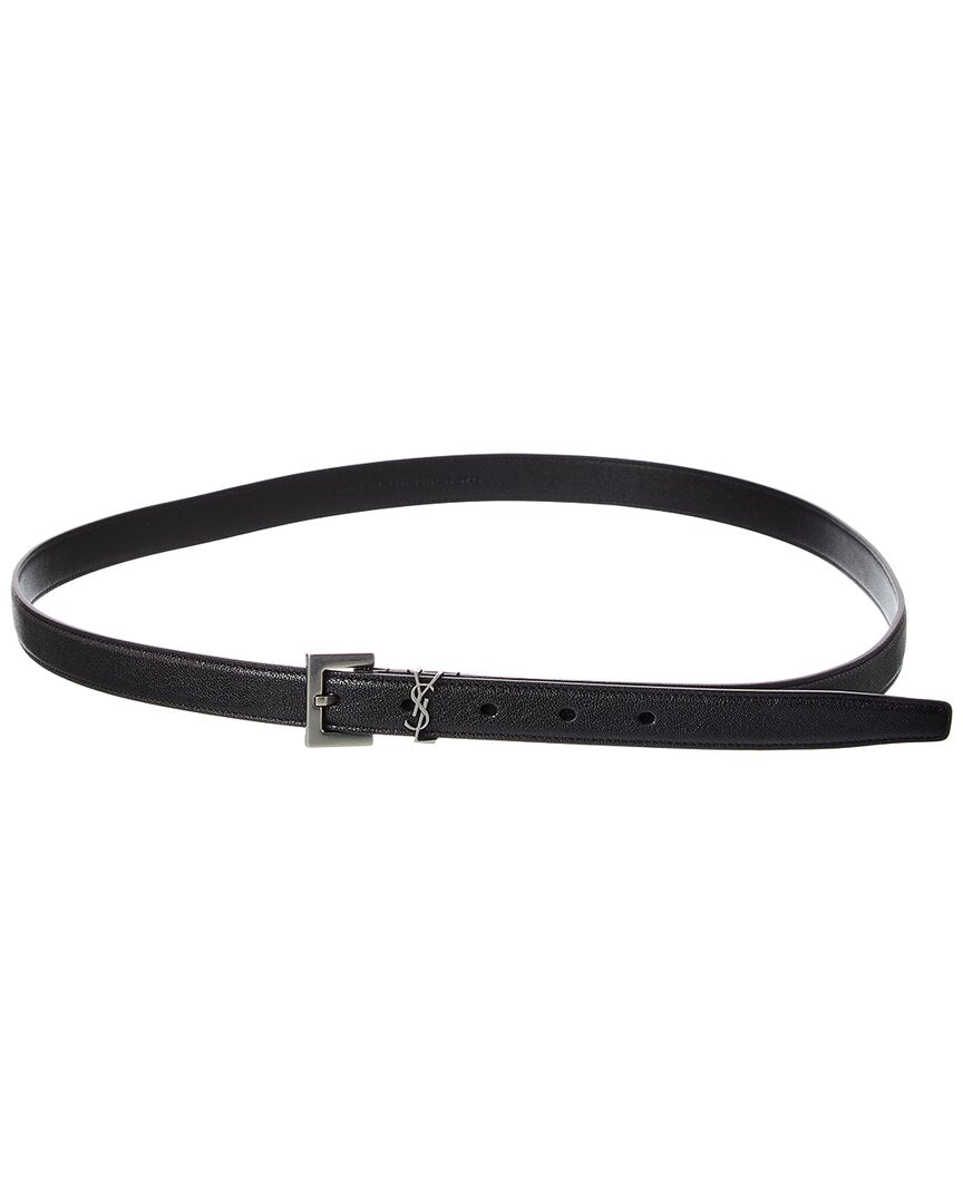 Saint Laurent Saint Laurent Cassandre Thin Leather Belt