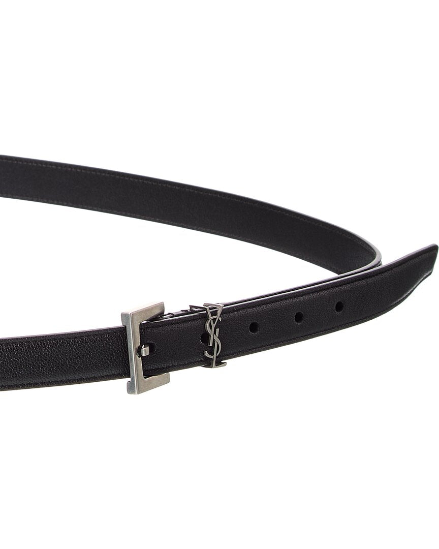 Saint Laurent Saint Laurent Cassandre Thin Leather Belt