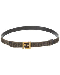 FENDI Fendi Ff Reversible Jacquard & Leather Belt