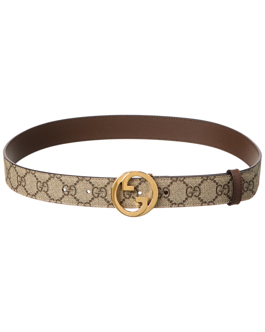 Gucci Gucci Blondie Gg Supreme Canvas & Leather Belt