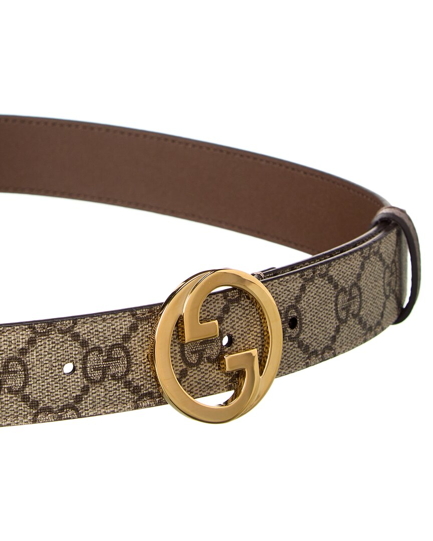 Gucci Gucci Blondie Gg Supreme Canvas & Leather Belt