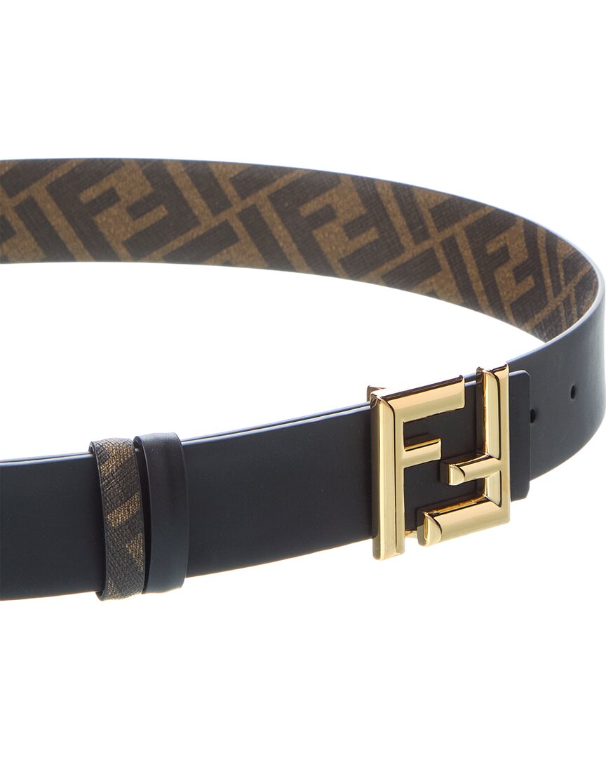FENDI Fendi Ff Rounded Reversible Leather Belt