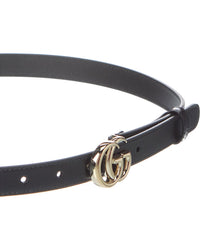 Gucci Gucci Double G Thin Leather Belt