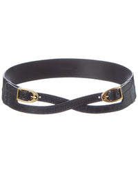 J.McLaughlin J.Mclaughlin Jimena Croc-Embossed Suede & Leather Belt