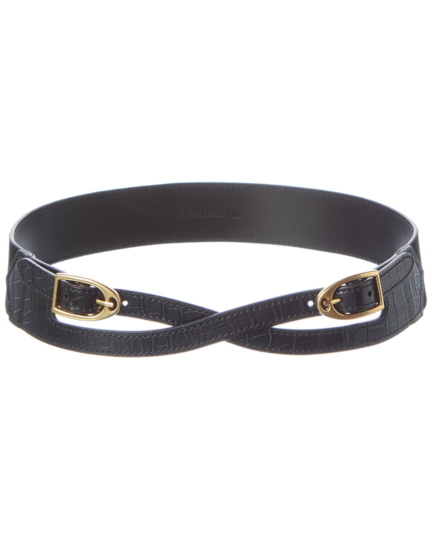 J.McLaughlin J.Mclaughlin Jimena Croc-Embossed Suede & Leather Belt