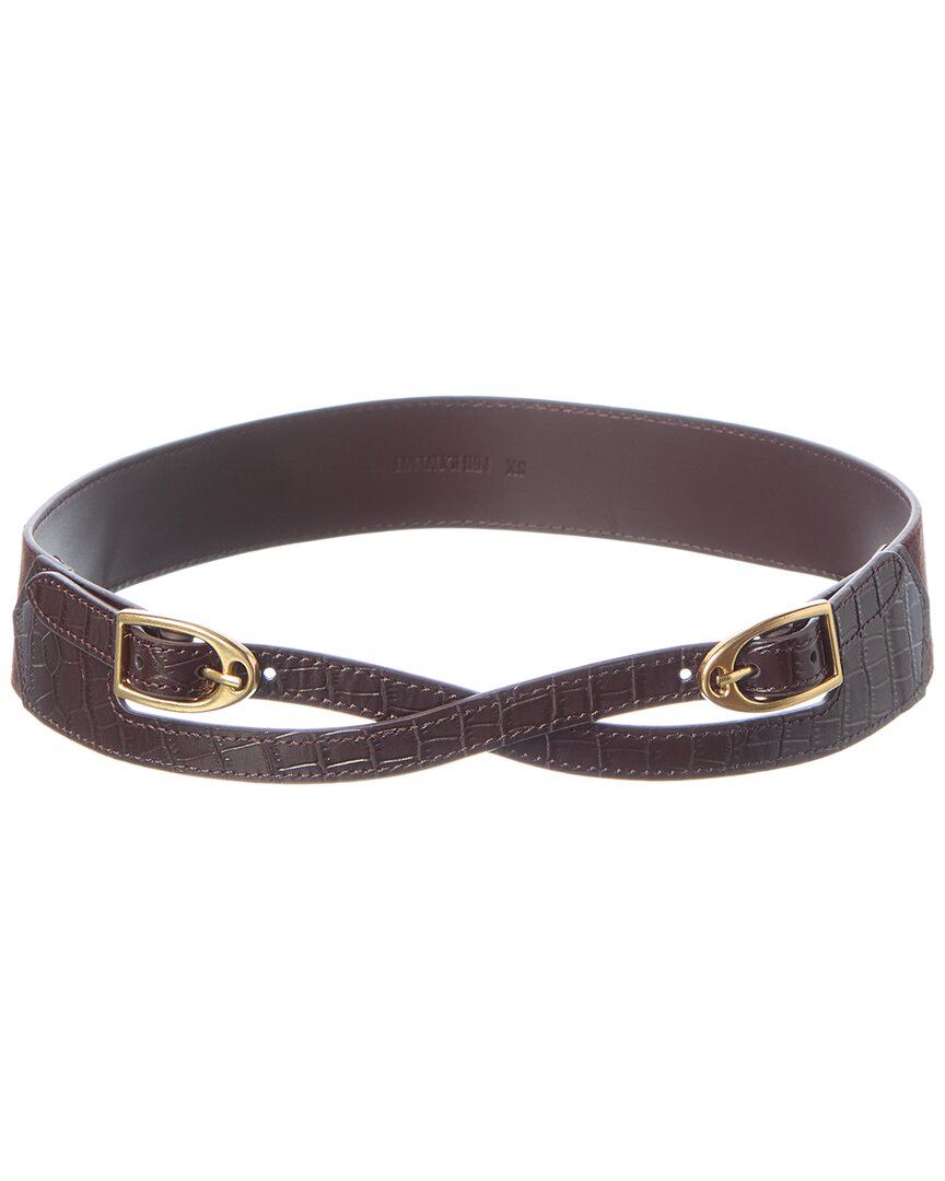 J.McLaughlin J.Mclaughlin Jimena Croc-Embossed Suede & Leather Belt