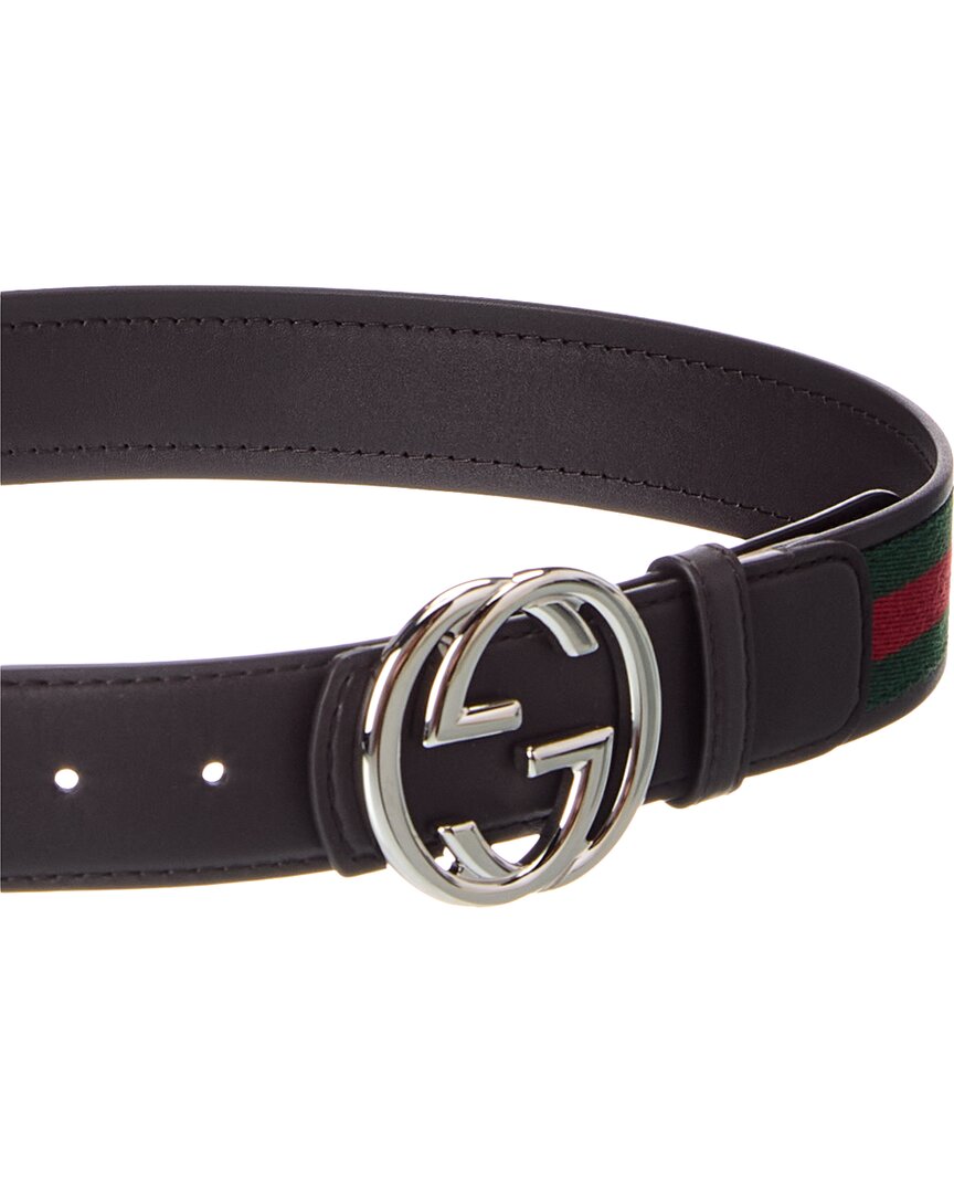 Gucci Gucci Interlocking G Web & Leather Belt