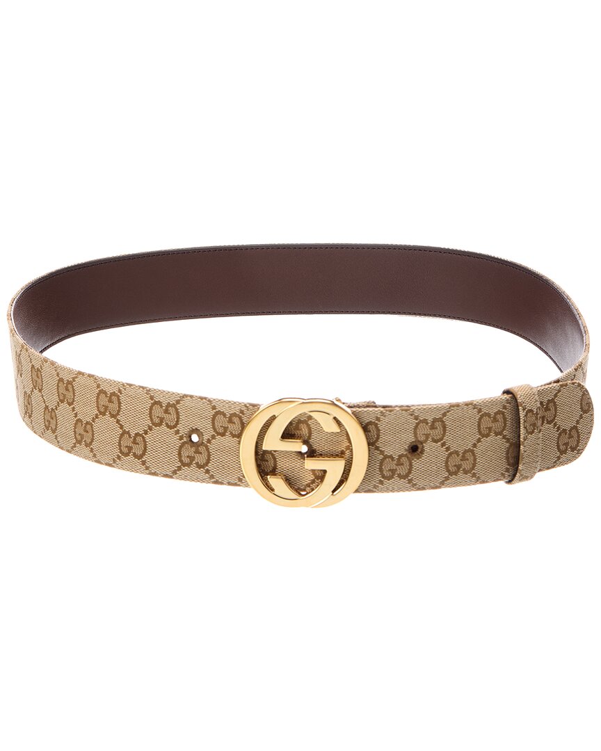 Gucci Gucci Canvas & Leather Belt