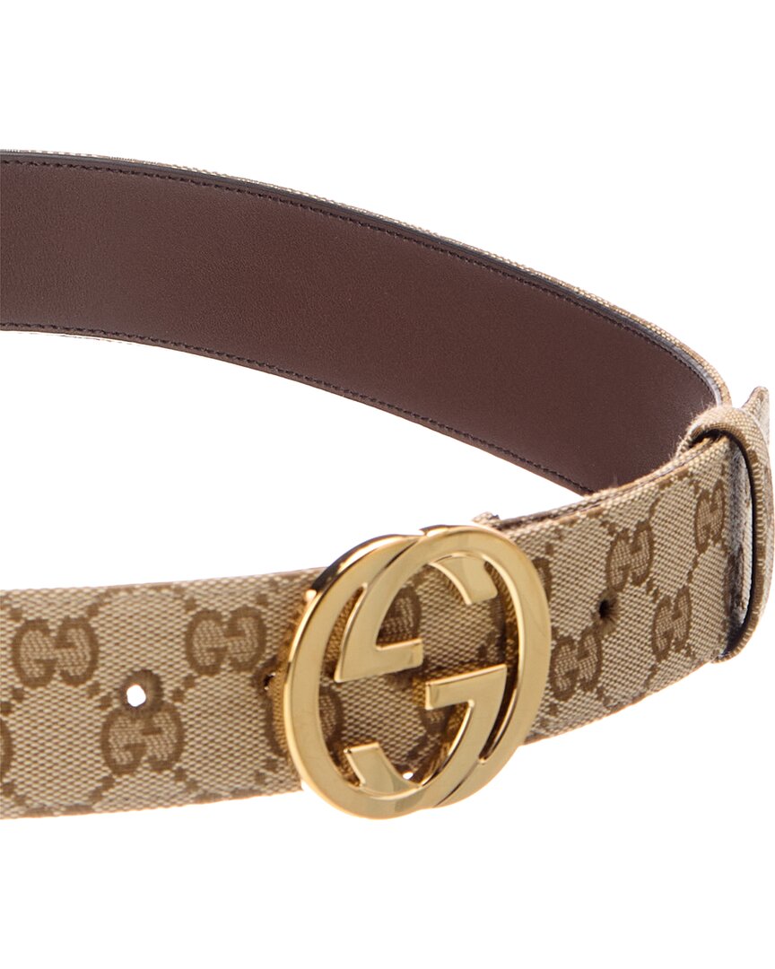 Gucci Gucci Canvas & Leather Belt