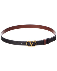 Valentino Valentino Vlogo Signature Reversible Leather Belt