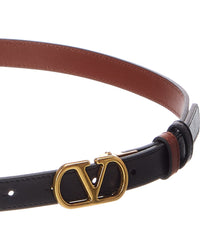 Valentino Valentino Vlogo Signature Reversible Leather Belt