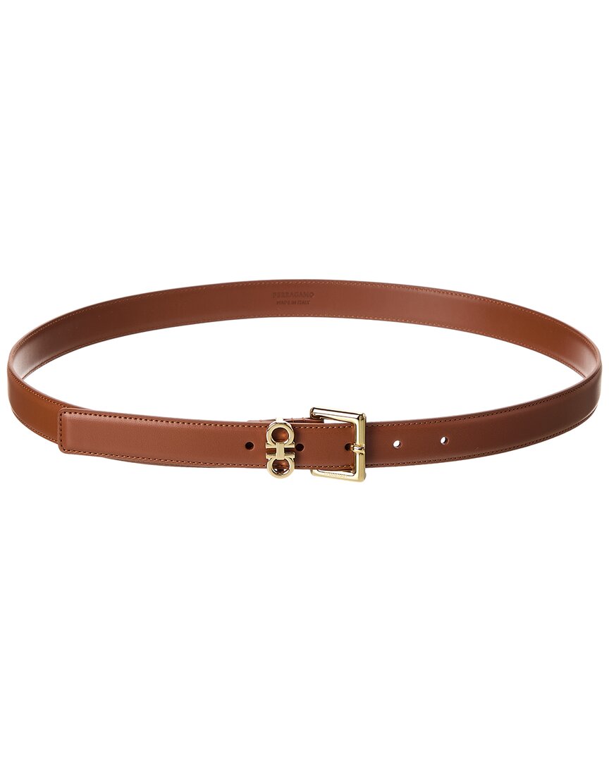 Ferragamo Ferragamo Double Gancini Leather Belt