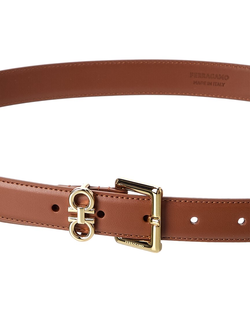 Ferragamo Ferragamo Double Gancini Leather Belt