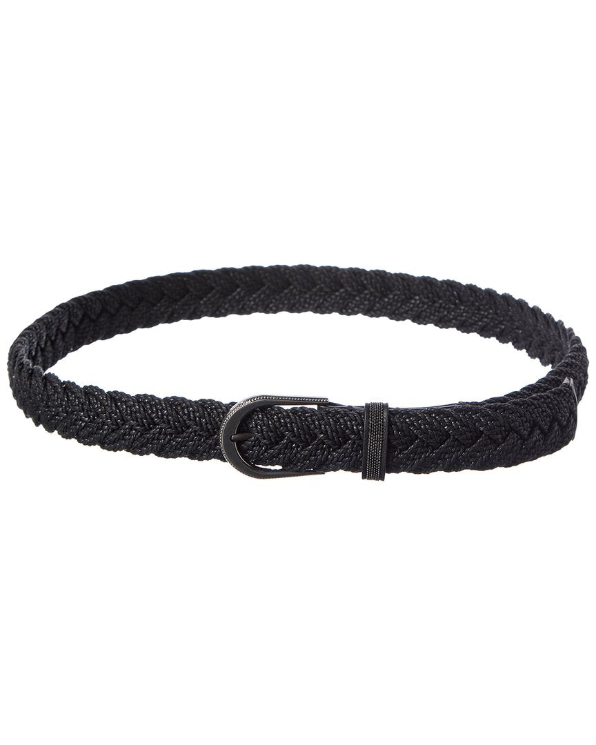 Brunello Cucinelli Brunello Cucinelli Woven & Leather Belt