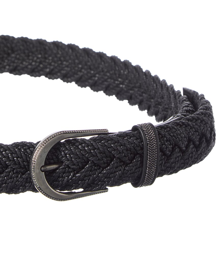 Brunello Cucinelli Brunello Cucinelli Woven & Leather Belt