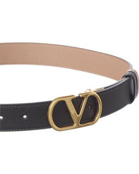 Valentino Valentino Vlogo Signature Reversible Leather Belt