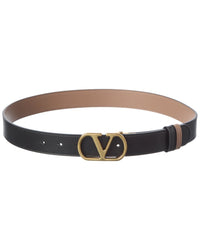 Valentino Valentino Vlogo Signature Reversible Leather Belt
