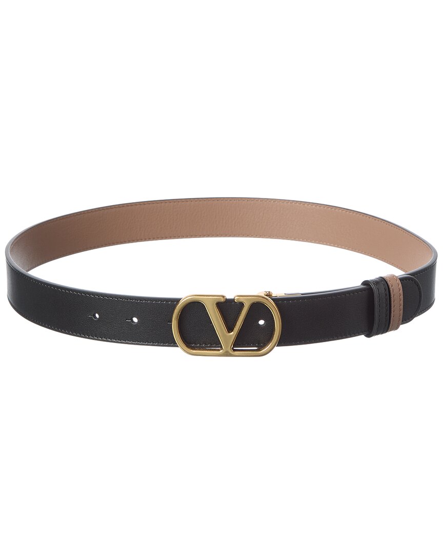 Valentino Valentino Vlogo Signature Reversible Leather Belt