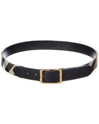 Burberry Burberry House Check Canvas & Leather Belt