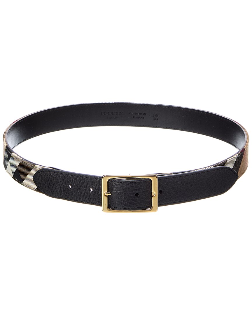 Burberry Burberry House Check Canvas & Leather Belt