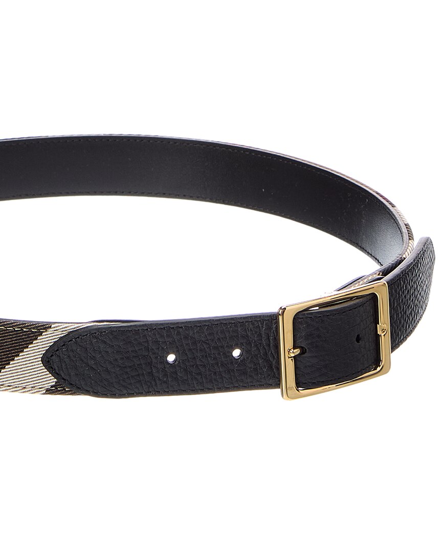 Burberry Burberry House Check Canvas & Leather Belt