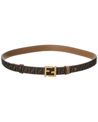FENDI Fendi Ff Reversible Jacquard & Leather Belt