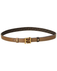 FENDI Fendi Ff Reversible Jacquard & Leather Belt