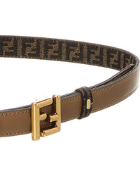 FENDI Fendi Ff Reversible Jacquard & Leather Belt