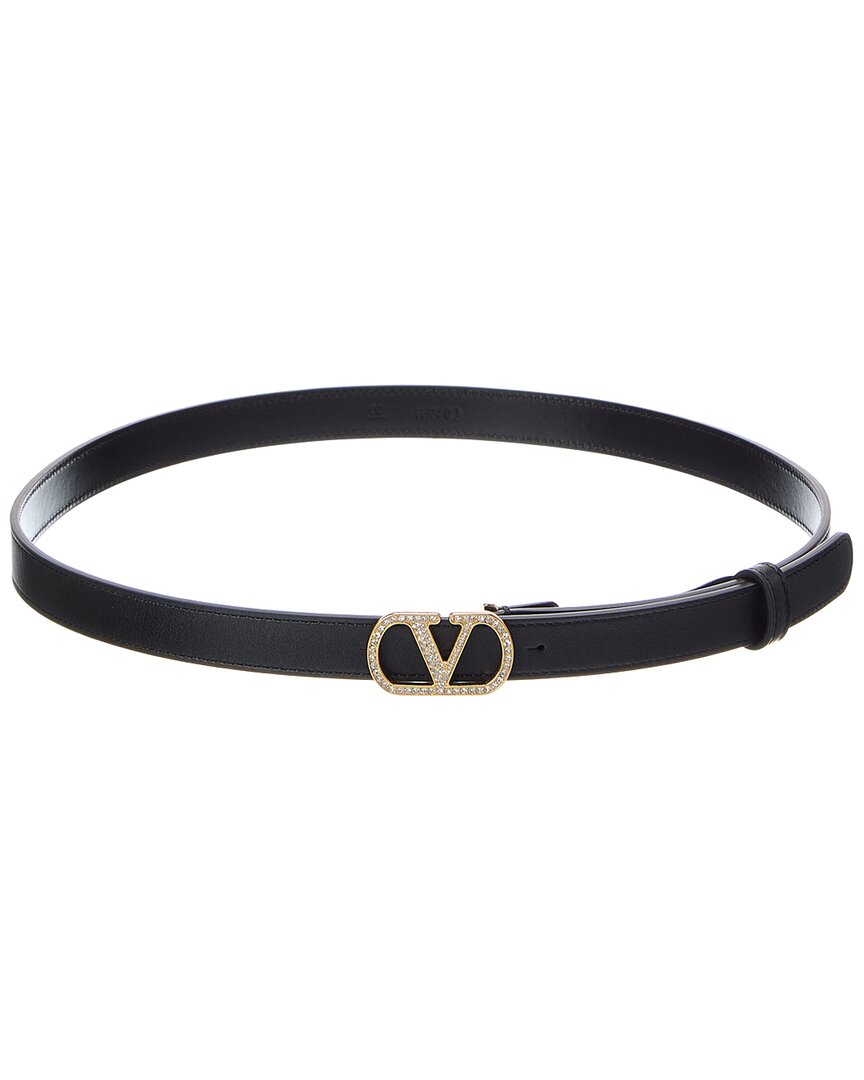 Valentino Valentino Vlogo Signature Leather Belt