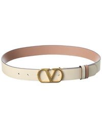 Valentino Valentino Vlogo Signature Reversible Leather Belt