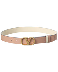Valentino Valentino Vlogo Signature Reversible Leather Belt