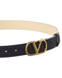 Valentino Valentino Vlogo Signature Reversible Leather Belt
