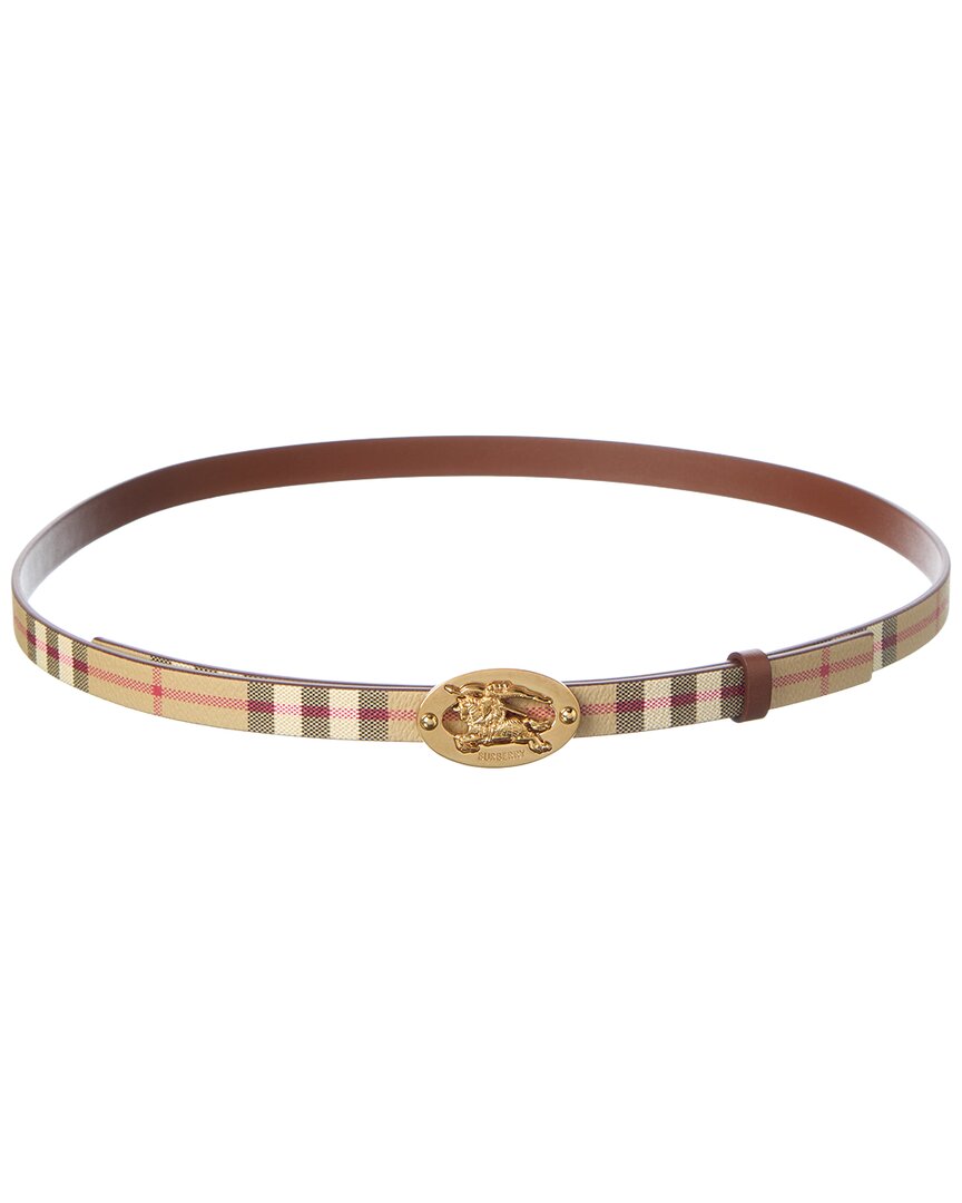 Burberry Burberry Check Reversible Check E-Canvas & Leather Belt