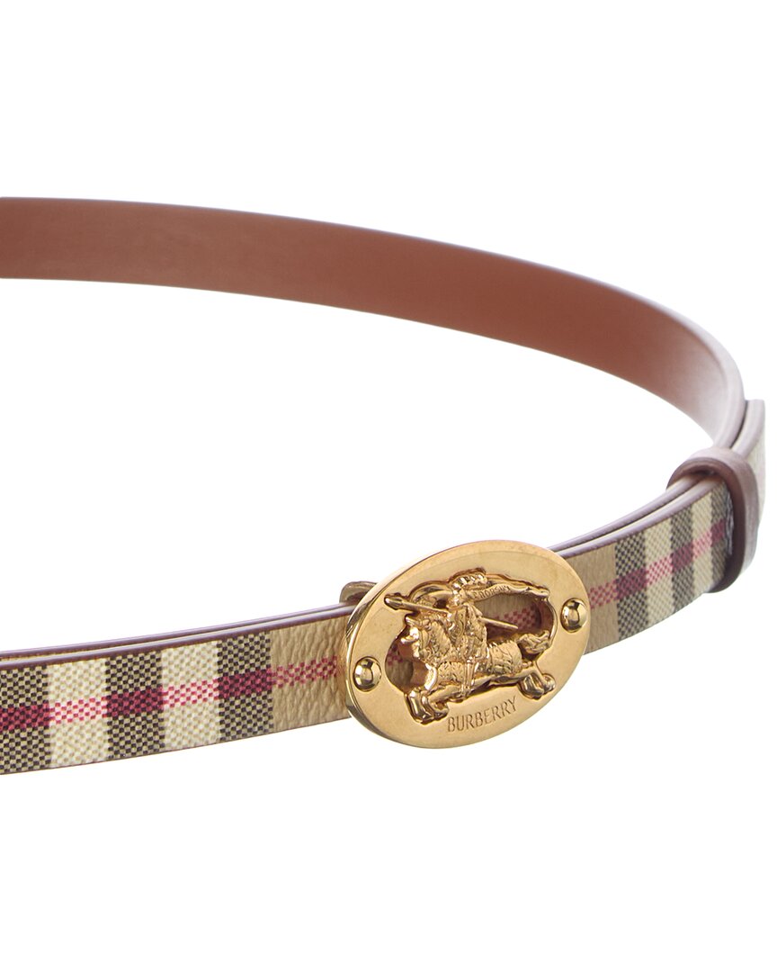 Burberry Burberry Check Reversible Check E-Canvas & Leather Belt