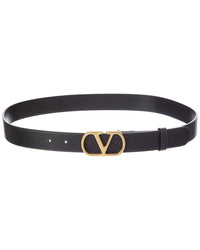 Valentino Valentino Vlogo Leather Belt