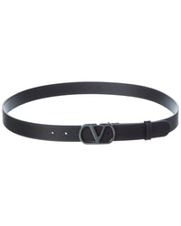 Valentino Valentino Vlogo Signature Leather Belt