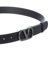Valentino Valentino Vlogo Signature Leather Belt